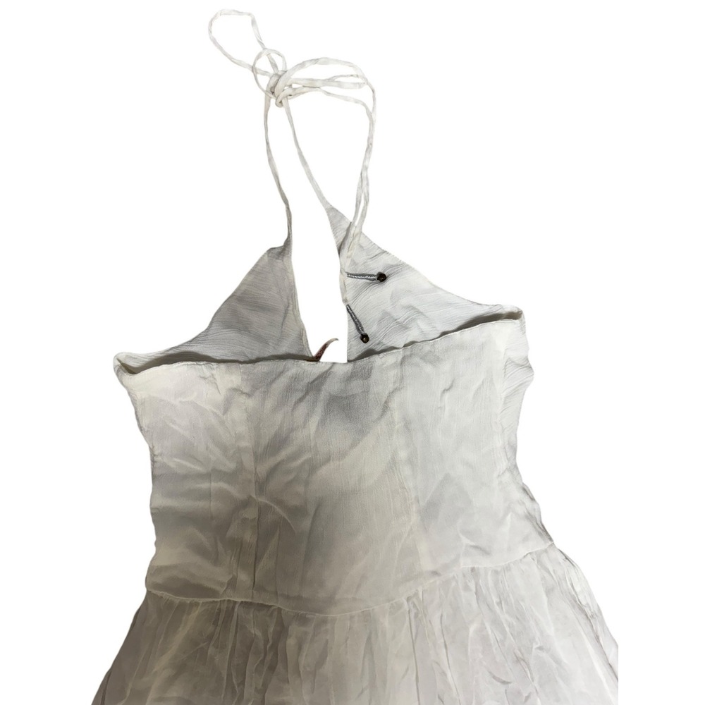 Free People A Little Extra Endless Summer Halter Maxi Dress Ivory Size Medium - Picture 4 of 13